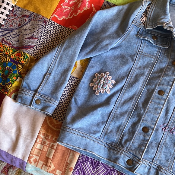 Disney Frozen Elsa Olaf Little Girl's Jean Jacket Size 10 Tutu Couture - Picture 3 of 8